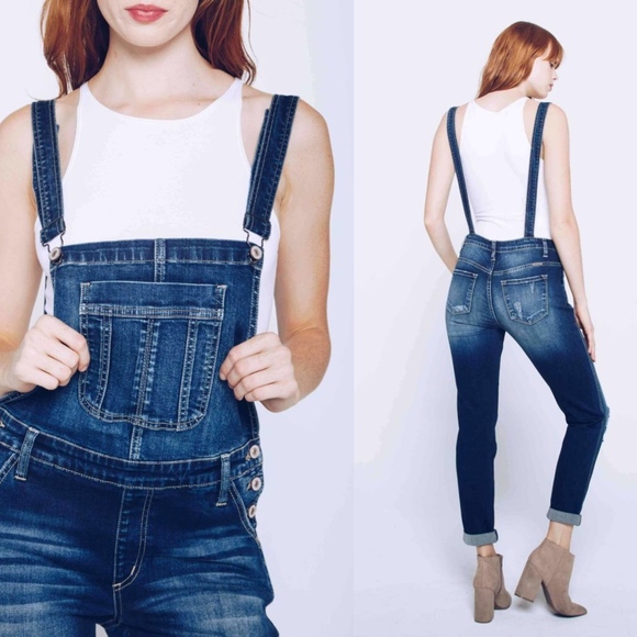 CAYMIELYNN Distressed Long Overalls - Picture 4 of 4